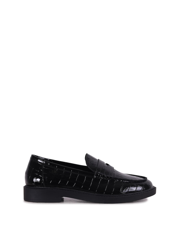 Linzi Black Croc Finley Penny Loafers - Image 2 of 4