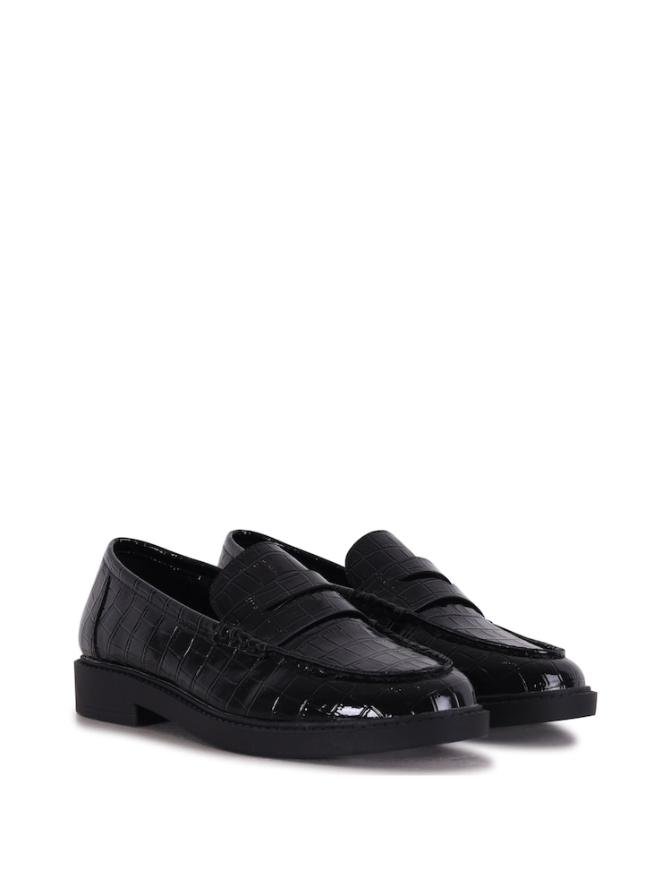 Linzi Black Croc Finley Penny Loafers - Image 3 of 4