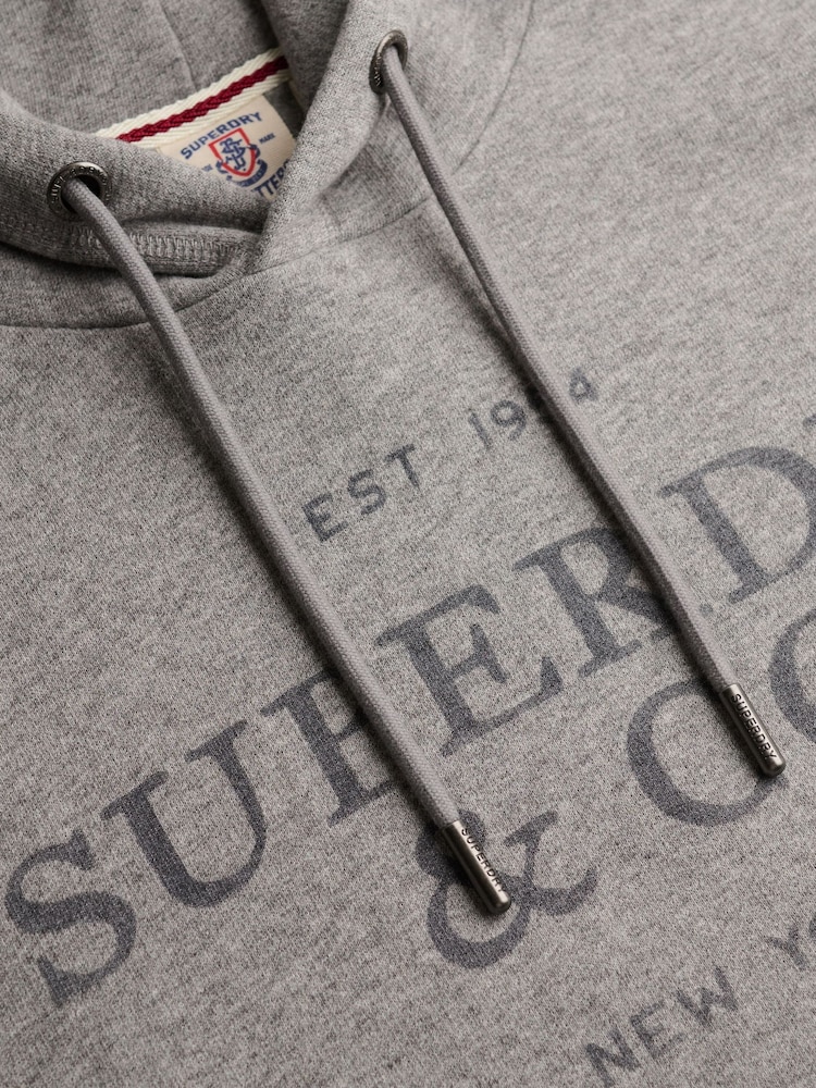 Superdry Dark Grey 1954 Company Relaxed Hoodie - Image 6 of 6