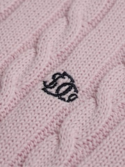 Superdry Pink Cotton Cable Knit Crew Neck Jumper - Image 2 of 2