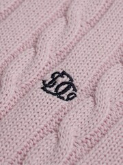 Superdry Pink Cotton Cable Knit Crew Neck Jumper - Image 7 of 7