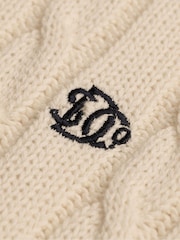 Superdry Cream Cotton Cable Knit Crew Neck Jumper - Image 6 of 6