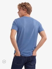 Superdry Blue Essential Stacked Logo Embroidered T-Shirt - Image 2 of 7