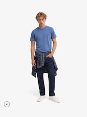 Superdry Blue Essential Stacked Logo Embroidered T-Shirt - Image 3 of 7