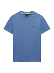 Superdry Blue Essential Stacked Logo Embroidered T-Shirt - Image 6 of 7