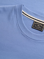 Superdry Blue Essential Stacked Logo Embroidered T-Shirt - Image 7 of 7