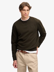 Superdry Green Essential Stacked Logo Crew Neck Sweat Top - Image 3 of 6