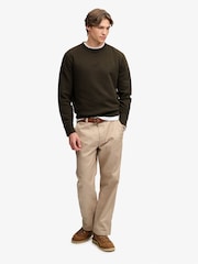 Superdry Green Essential Stacked Logo Crew Neck Sweat Top - Image 4 of 6
