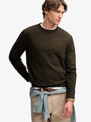 Superdry Green Essential Stacked Logo Crew Neck Sweat Top - Image 5 of 6