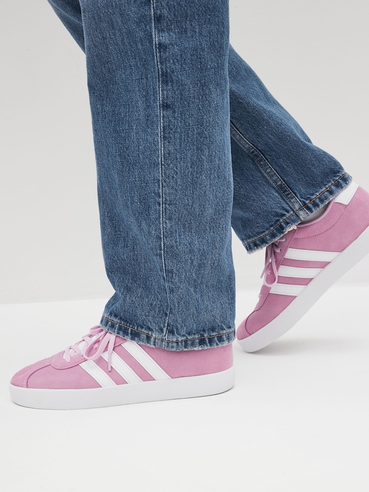 adidas Pink/White Junior Sportswear VL Court Trainers - Image 1 of 3
