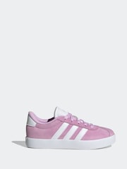 adidas Pink/White Junior Sportswear VL Court Trainers - Image 3 of 3