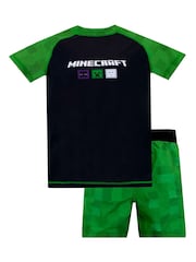 Character Black/Green Minecraft 2 Piece Top & Shorts Set - Image 1 of 9