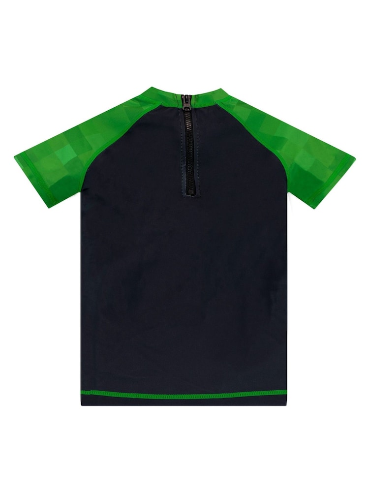 Character Black/Green Minecraft 2 Piece Top & Shorts Set - Image 3 of 9