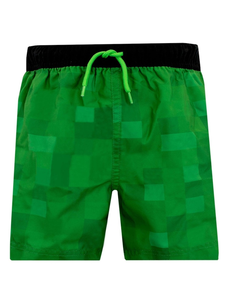 Character Black/Green Minecraft 2 Piece Top & Shorts Set - Image 4 of 9