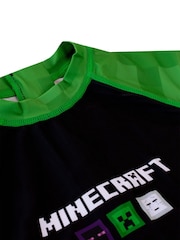Character Black/Green Minecraft 2 Piece Top & Shorts Set - Image 5 of 9