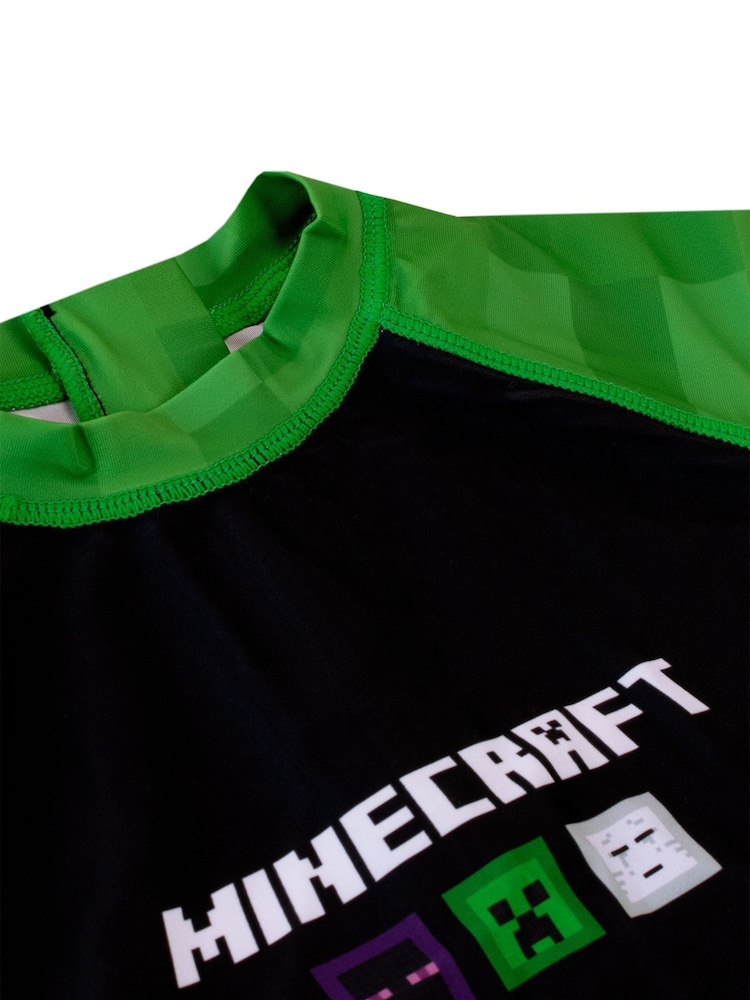 Character Black/Green Minecraft 2 Piece Top & Shorts Set - Image 5 of 9