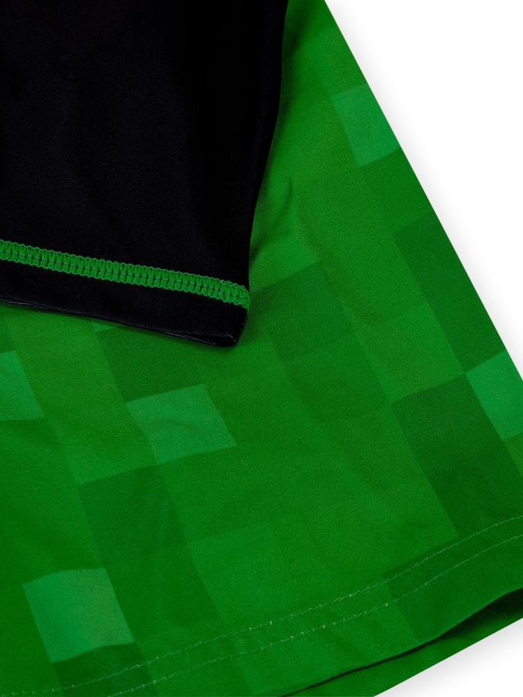Character Black/Green Minecraft 2 Piece Top & Shorts Set - Image 6 of 9