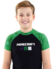 Character Black/Green Minecraft 2 Piece Top & Shorts Set - Image 9 of 9