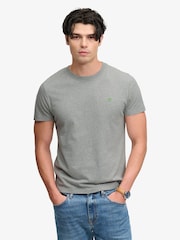 Superdry Grey Marl Essential SDCO Logo Embroidered T-Shirt - Image 1 of 6
