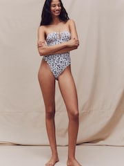 Tommy Hilfiger Bandeau One Piece White Swimsuit - Image 1 of 6