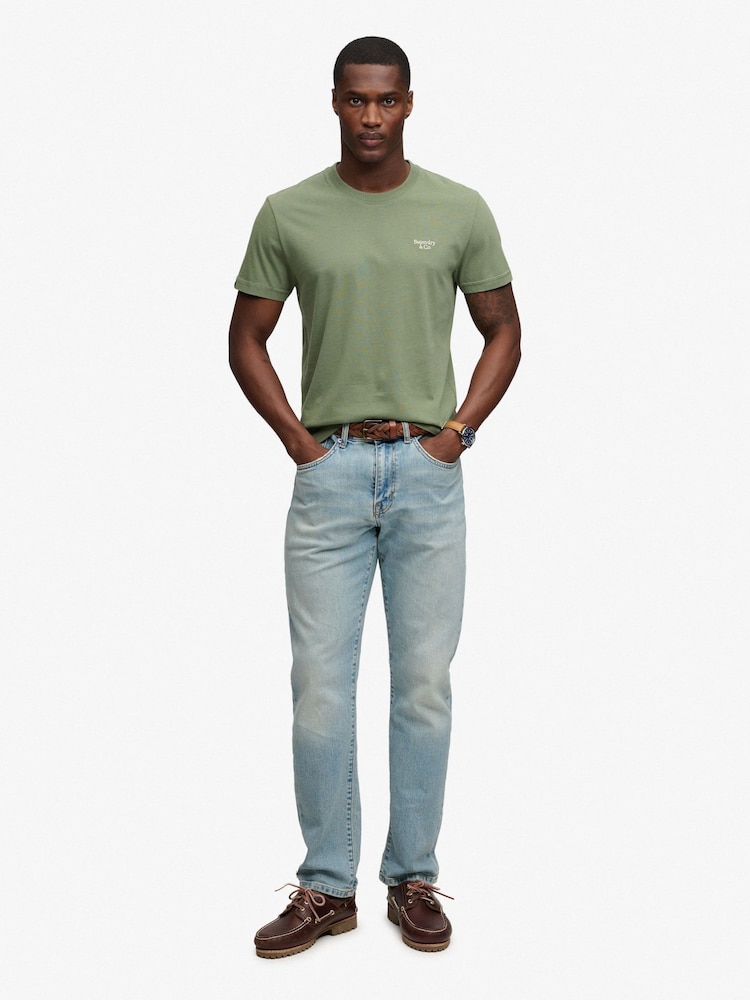 Verde - Camiseta básica con logotipo Serif bordado de Superdry - Imagen 2 de 6