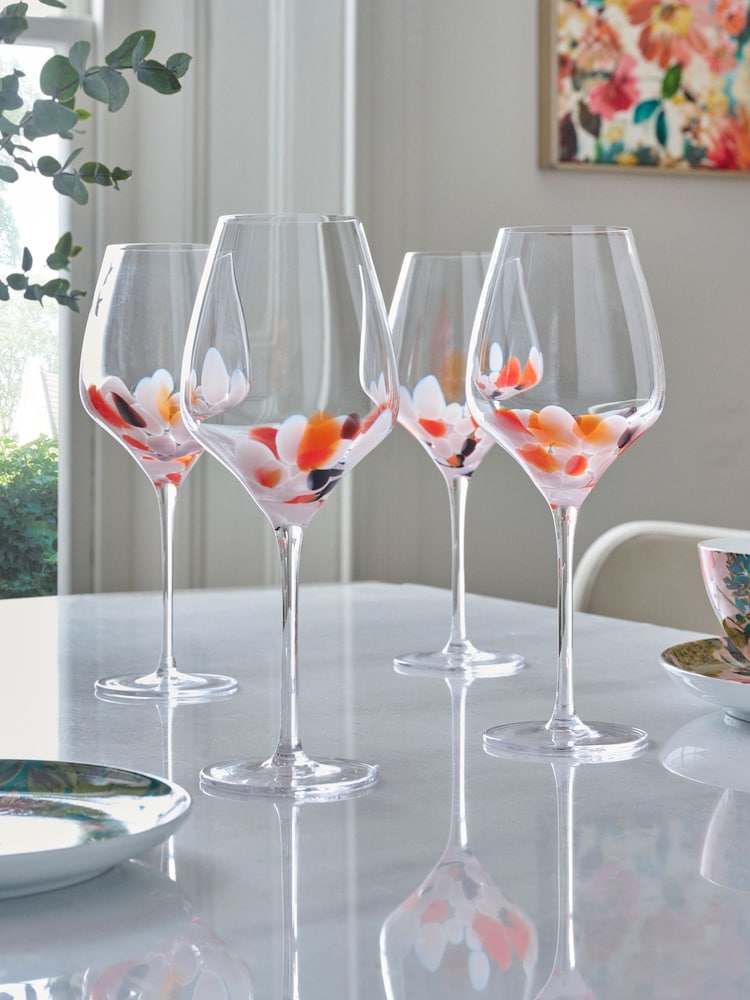 Clarke & Clarke Set of 2 Blush Pink Luco Tapered Wine Glasses - Image 1 of 2