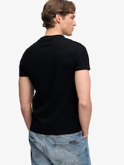 Superdry Black Essential Stacked Logo Embroidered T-Shirt - Image 2 of 7