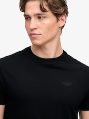 Superdry Black Essential Stacked Logo Embroidered T-Shirt - Image 3 of 7