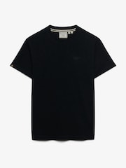 Superdry Black Essential Stacked Logo Embroidered T-Shirt - Image 6 of 7