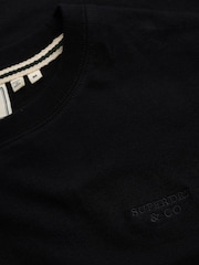Superdry Black Essential Stacked Logo Embroidered T-Shirt - Image 7 of 7