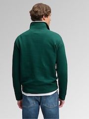 Superdry Green Essential Serif Logo Half Zip Sweat Top - Image 2 of 5