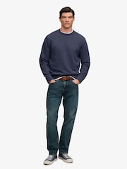 Superdry Blue Essential Stacked Logo Crew Neck Sweat Top - Image 3 of 6