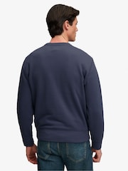 Superdry Blue Essential Stacked Logo Crew Neck Sweat Top - Image 4 of 6
