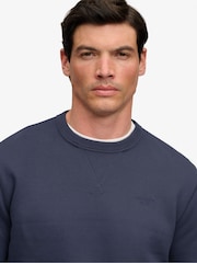 Superdry Blue Essential Stacked Logo Crew Neck Sweat Top - Image 5 of 6