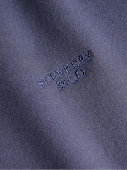 Superdry Blue Essential Stacked Logo Crew Neck Sweat Top - Image 6 of 6