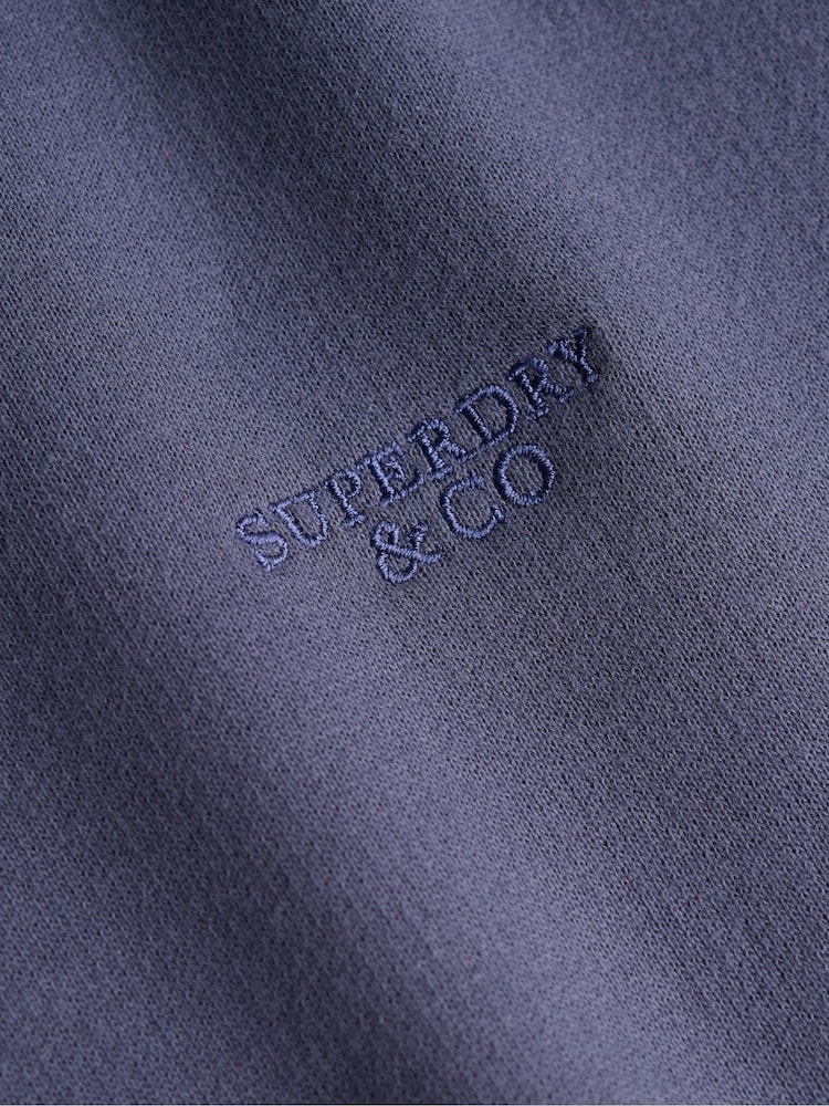 Superdry Blue Essential Stacked Logo Crew Neck Sweat Top - Image 6 of 6