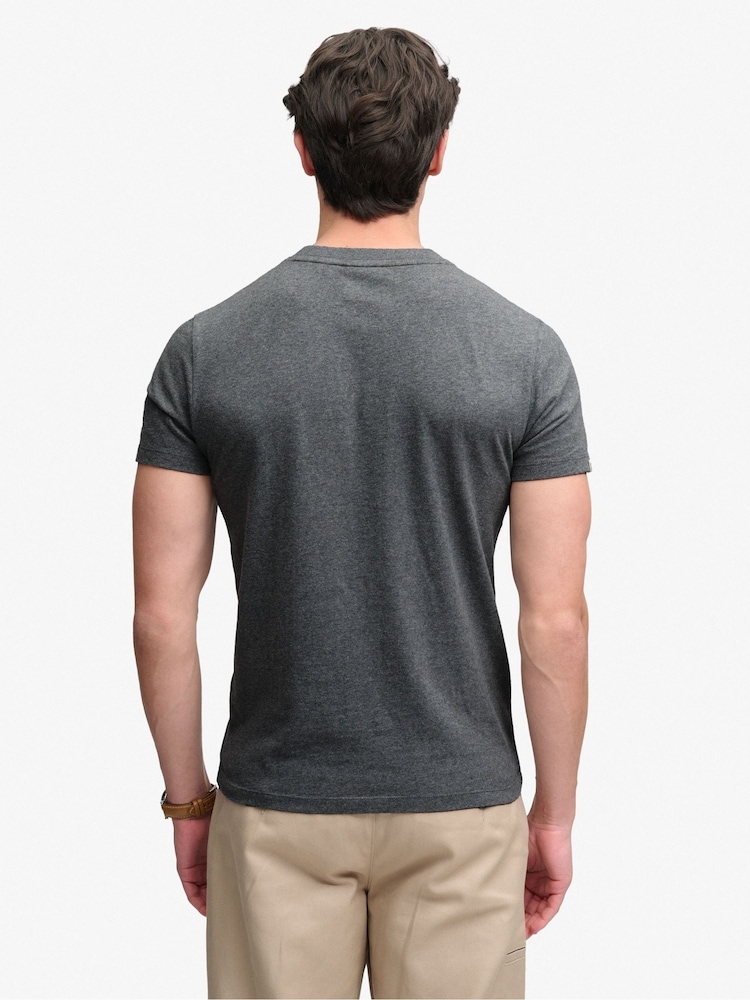 Superdry Grey Essential Stacked Logo Embroidered T-Shirt - Image 2 of 6