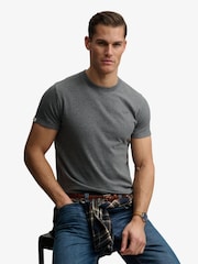 Superdry Grey Essential Stacked Logo Embroidered T-Shirt - Image 5 of 6