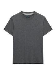 Superdry Grey Essential Stacked Logo Embroidered T-Shirt - Image 6 of 6