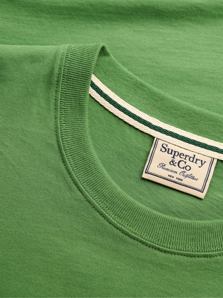 Superdry Light Green Essential Stacked Logo Embroidered T-Shirt - Image 5 of 5