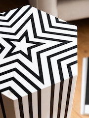 Rockett St George Black/White Mono Stripe Side Table - Image 3 of 3