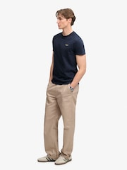 Superdry Blue Essential Stacked Logo Embroidered T-Shirt - Image 4 of 6
