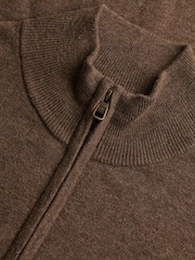 Superdry Brown Essential Lightweight Wool Blend Half Zip Jumper - Image 2 of 2