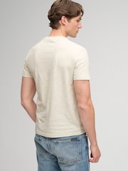 Superdry Grey Essential Serif Logo Embroidered T-Shirt - Image 2 of 6