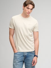 Superdry Grey Essential Serif Logo Embroidered T-Shirt - Image 4 of 6