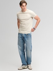 Superdry Grey Essential Serif Logo Embroidered T-Shirt - Image 5 of 6