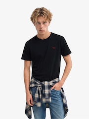 Negro - Camiseta básica con logotipo Serif bordado de Superdry - Imagen 2 de 6