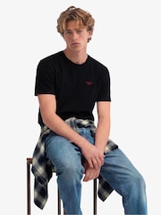 Negro - Camiseta básica con logotipo Serif bordado de Superdry - Imagen 3 de 6