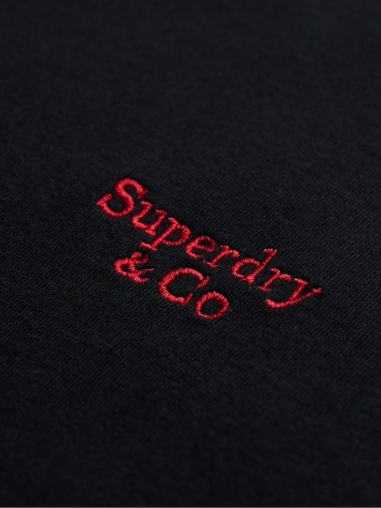 Negro - Camiseta básica con logotipo Serif bordado de Superdry - Imagen 6 de 6