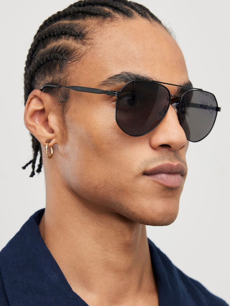 River Island Black Aviator Sunglasses - Image 1 of 4